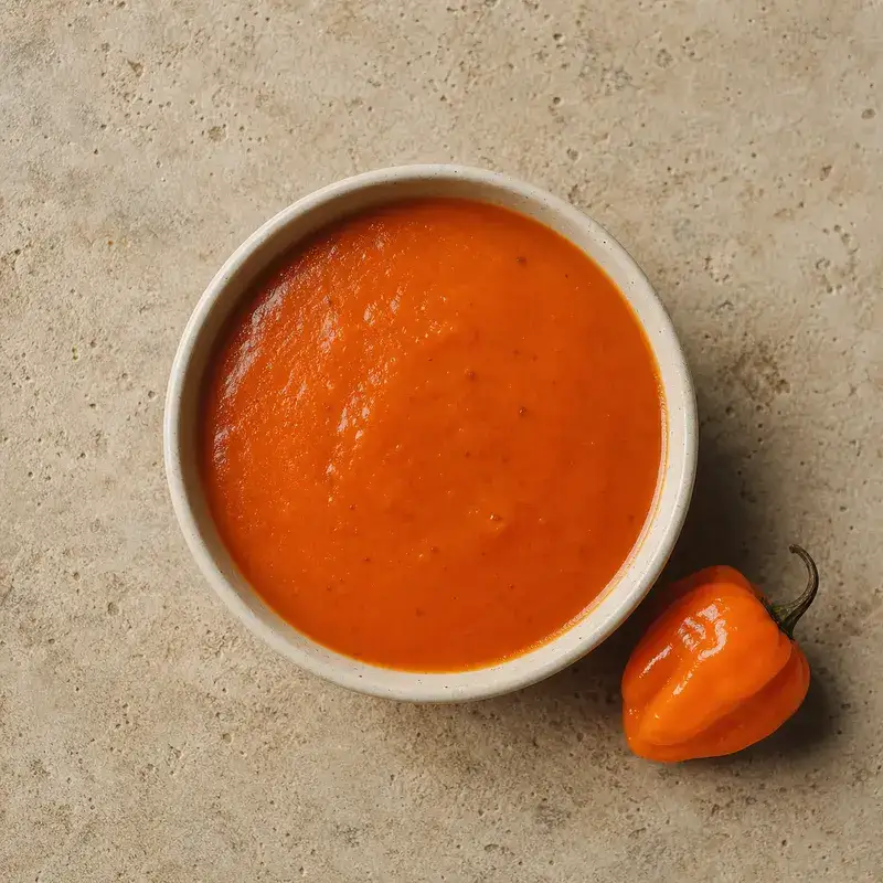 Hausgemachte Habanero-Salsa in einer Schale